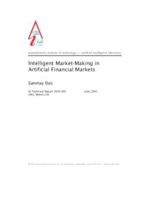 @ MIT  massachusetts institute of technology — artificial intelligence laboratory Intelligent Market-Making in Artificial Financial Markets