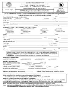 SAFETY FIRE COMMISSIONER  COMMISSIONER OF INSURANCE •INDUSTRIAL LOAN COMMISSIONER•SAFETY FIRE COMMISSIONER Ralph T Hudgens, Commissioner