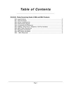 Agriculture / Food and drink / United States Department of Agriculture / Raw milk / Cattle / Somatic cell count / Grade A milk / Pasteurization / Dairy / Milk / Livestock / Dairy farming