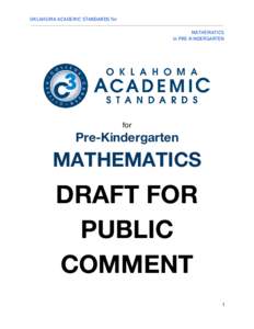 OKLAHOMA ACADEMIC STANDARDS for MATHEMATICS in PRE-KINDERGARTEN for