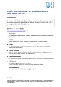 Employment / Open University / The Careers Group /  University of London / Education / Career and technical education / Careers advisory service