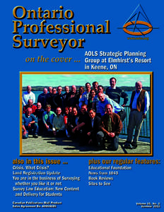 ONTARIO PROFESSIONAL SURVEYOR VOLUME 55, No. 3 Summer 2012