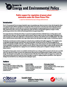 Issues in  Energy and Environmental Policy Number 18 | January[removed]Public support for regulation of power plant