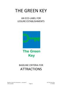 THE GREEN KEY AN ECO-LABEL FOR LEISURE ESTABLISHMENTS BASELINE CRITERIA FOR