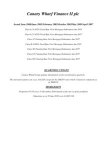 Canary Wharf Finance II plc Issued June 2000/June 2001/February 2002/October 2002/May 2005/April 2007 Class A1 6.455% Fixed Rate First Mortgage Debentures due 2033 Class A3 5.952% Fixed Rate First Mortgage Debentures due