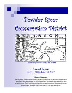 Powder River Conservation District Southern Johnson County (PRCDAnnual Report