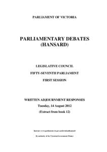 EXTRACTFROMBOOK  PARLIAMENT OF VICTORIA PARLIAMENTARY DEBATES (HANSARD)