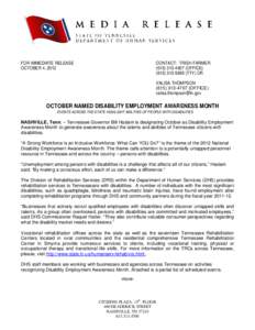 FOR IMMEDIATE RELEASE OCTOBER 4, 2012 CONTACT: TRISH FARMER[removed]OFFICE[removed] (TTY) OR