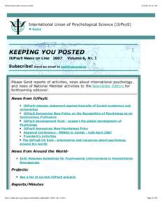 IUPsyS Newsletter January[removed]:32 AM International Union of Psychological Science (IUPsyS) Home