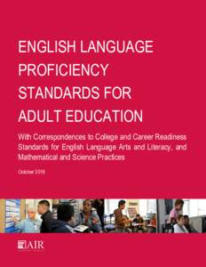 English Language Proficiency Standards for Adult Education