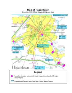 Map of Hagerstown (From the 1999 Official Maryland Highway Map) Longmeadow pop[removed]To Smithsburg pop. 1221