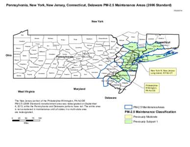 Pennsylvania, New York, New Jersey, Connecticut, Delaware PM-2.5 Maintenance Areas[removed]Standard[removed]New York  Erie