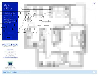 1C  Playa 850 sq ft 1 bedroom/1 bath Floor plan is not to