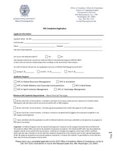 Office of Academic Affairs & Compliance School of Continuing Studies Georgetown University 640 Massachusetts Ave., NW Washington, DC[removed]Fax: [removed]