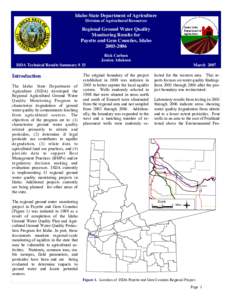 Organochlorides / Triazines / Atrazine / Nitrogen metabolism / Nitrate / Payette County /  Idaho / Southwestern Idaho / Pesticide application / Water quality / Chemistry / Environment / Herbicides