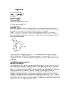 Fujisawa Issued: December 2000 PROTOPIC® (tacrolimus)