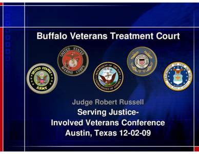 Veteran / Mental health court / National Coalition for Homeless Veterans / Buffalo Veterans Treatment Court / Erie County /  New York / Law