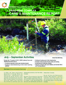 Denison Environmental Services  FARO MINE COMPLEX CARE & MAINTENANCE REPORT 3rd Quarter 2011