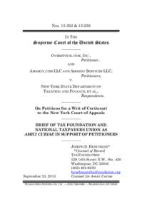 Sales tax / Complete Auto Transit v. Brady / Tax / National Taxpayers Union / Internet taxes / Amicus curiae / Public economics / Political philosophy / Taxation in the United States / Law / Amazon tax