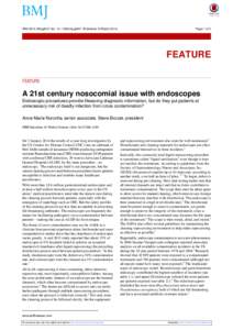 A 21st century nosocomial issue with endoscopes