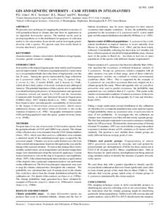 ID NO[removed]GIS AND GENETIC DIVERSITY - CASE STUDIES IN STYLOSANTHES