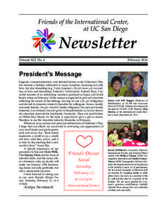 Friends of the International Center, at UC San Diego Newsletter  Volume XLI, No. 6