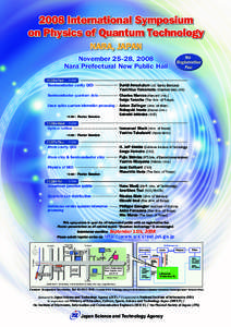 2008 International Symposium on Physics of Quantum Technology NARA, JAPAN No Registration Fee