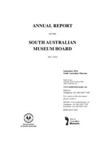ANNUAL REPORT OF THE SOUTH AUSTRALIAN MUSEUM BOARD 2013–2014