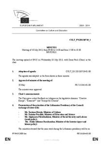[removed]EUROPEAN PARLIAMENT Committee on Culture and Education  CULT_PV(2013)0710_1
