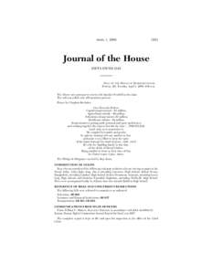 APRIL 1, [removed]Journal of the House FIFTY-FIFTH DAY