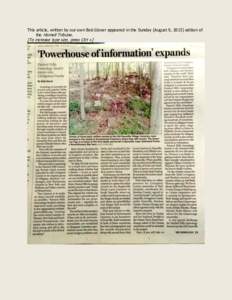 This article, written by our own Bob Glover appeared in the Sunday (August 9, 2015) edition of the Hornell Tribune. [To increase type size, press Ctrl +]  Continuation: