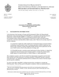 COMMONWEALTH OF MASSACHUSETTS EXECUTIVE OFFICE OF ENERGY & ENVIRONMENTAL AFFAIRS DEPARTMENT OF ENVIRONMENTAL PROTECTION ONE WINTER STREET, BOSTON, MA5500  DEVAL L. PATRICK