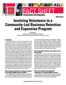 Involving Volunteers in a Community-Led Business Retention and Expansion Program
