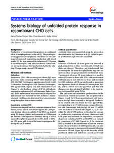 Unfolded protein response / RNA splicing / Gene expression / Messenger RNA / Tunicamycin / Chaperone / Chinese hamster ovary cell / Biology / Proteins / Protein biosynthesis