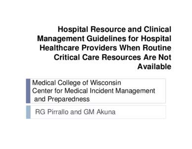 Microsoft PowerPoint - Hospital Resource and Clinical Management Guidelines PowerPoint.pptx