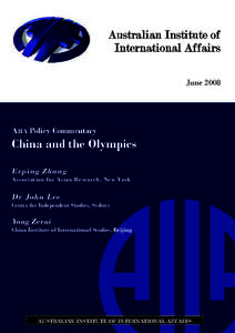 Australian Institute of International Affairs June 2008 AIIA Policy Commentary