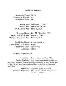 CLINICAL REVIEW Application Type[removed]Submission Number 022 Submission Code SE5