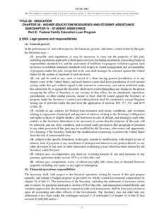 20 USC 1082 NB: This unofficial compilation of the U.S. Code is current as of Jan. 4, 2012 (see http://www.law.cornell.edu/uscode/uscprint.html). TITLE 20 - EDUCATION CHAPTER 28 - HIGHER EDUCATION RESOURCES AND STUDENT A