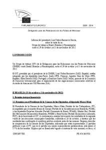 [removed]PARLAMENTO EUROPEO Delegación para las Relaciones con los Países de Mercosur  Informe del presidente Luis Yáñez-Barnuevo García,