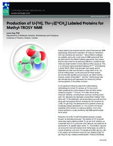 Scientific method / Spectroscopy / Isotopic labeling / Transverse relaxation optimized spectroscopy / Chemistry / Nuclear magnetic resonance / Physics