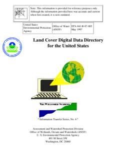 Land Cover Digital Data Directory for the United States, May 1997, EPA 841-B[removed]