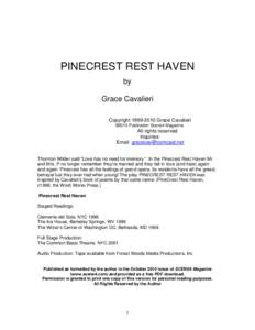 PINECREST REST HAVEN by Grace Cavalieri