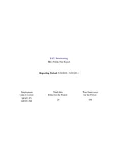 BYU Broadcasting EEO Public File Report Reporting Period: [removed]2011  Employment