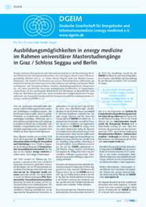 DGEIM  DGEIM Deutsche Gesellschaft für Energetische und Informationsmedizin (energy medicine) e.V. www.dgeim.de