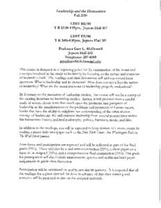 Jepson School of Leadership Studies Common Syllabus Insert Awarding of Credit To be successful in this course, a student should expect to devote[removed]hours each week, including class time and time spent on course-r