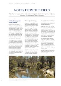 The Australian Journal of Emergency Management, Vol. 21 No. 3, August[removed]NOTES FROM THE FIELD Helen Anderson case studies how collaborative training and education has prepared an Indigenous community in Goondiwindi fo