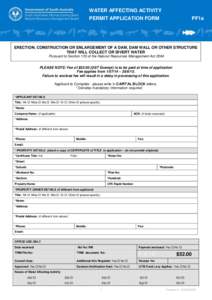 WATER AFFECTING ACTIVITY 1 PERMIT APPLICATION FORM  PF1a