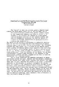 AmericanLaw and the Marketing Structureof the Large Corporation,[removed]CharlesW. McCurdy