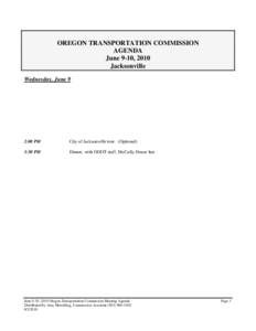 Oregon / United States / Government / Oregon Department of Transportation / Transportation in Oregon / Agenda