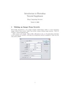 Introduction to Photoshop Tutorial Supplement Haas Computing Services March 9, 